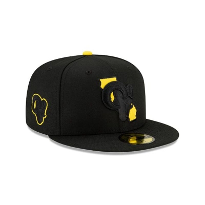 Los Angeles Rams Gorra | New Era NFL State Logo Reflect 59fifty Fitted Cap Mexico - Negros